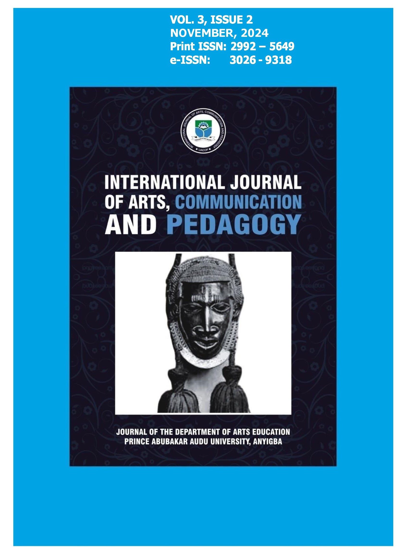 					View Vol. 3 No. 2 (2024): INTERNATIONAL JOURNAL OF ARTS, COMMUNICATION AND PEDAGOGY
				